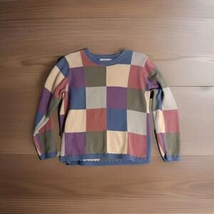 Orvis VTG 90s Women’s Sz Medium Color Block Patchwork Pullover Sweater EUC